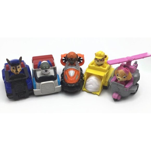 Paw Patrol Rescue Racers Set of 5 Vehicles Skye Rubble Zuma Robo Dog Chase Pups - Picture 1 of 11